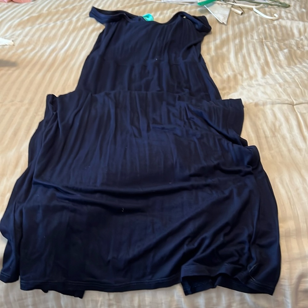 Navy blue with mint green bow maxi dress size medium